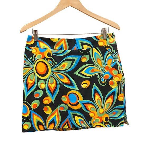 Loudmouth Golf Skort W's 4 Legacy Shagadelic Black Cotton Stretch Pockets - Picture 2 of 10